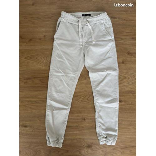 Zara Pantalon Droit Jogging Moulant Homme Cargo Lin Jogger Blanc Été Carrhart 