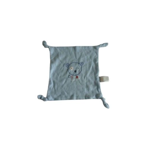 Doudou carré plat ours bleu comme neuf Absorba