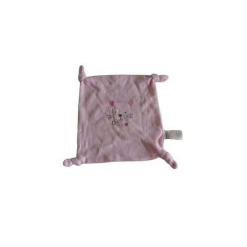Doudou carré plat ours rose comme neuf Absorba