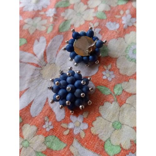 Boucle D Oreilles Clips Vintage Perles