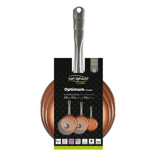 Ensemble De Poêles - San Ignacio - Optimum Copper - Acier Inoxydable - Aluminium Forgé - Anti-Adhésif