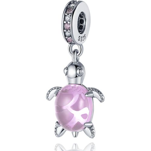 Charm En Argent Sterling 925 Pour Femmes Bracelets Collier M¿¿Duse Bleue Tortue D'oc¿¿An Gemme Bleue Coquille De Poisson De Mer Pinces ¿¿Toile De Mer Triple