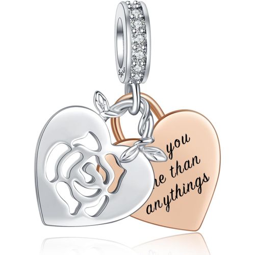 925 Sterling Silver Charm Femmes Bracelets Collier Crane Coeur Pendentif Rubis Pendentif Coeur Or Rose Bicolore Interlock Double ¿¿Toiles & Lune Cl¿¿ Aile D'ange Amour Pens¿¿E