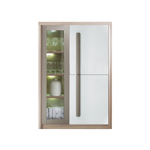 Roma Armoire Vitrine 2 Portes Battantes Avec Lumières Led 90x130 Cm