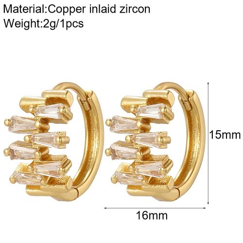 Boucles D'oreilles Créoles Rondes En Cristal Bohème Pour Femmes, Bijoux D'oreille Boho, Document Doré, Nouvelle Mode Coréenne, Livraison Gratuite