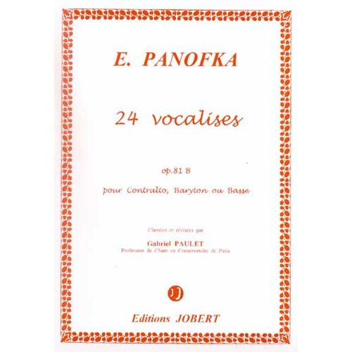 Ii . 24 Vocalises  Op.81 B Contralto,  Baryton Ou Basse Avec Accompagnement