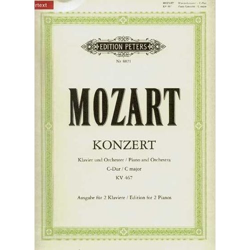 Konzert Für Klavier Und Orchester C-Dur Kv 467 (Nr. 21) Klavierauszug - 2 Klaviere
