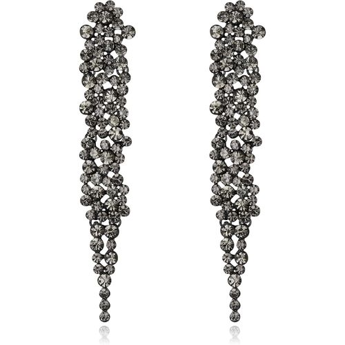 Boucles D'oreilles En Cristal Strass Banquet Long Lustre Pendaison Boucles D'oreilles Pour Femme Mariage Prom Mari¿¿E Clair Ton D'argent
