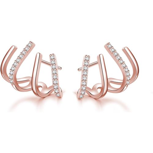 925 Argent Sterling Refroidir Cz Manchette Boucles D¡¯Oreilles Piercings Pour Femmes Adolescentes Minimaliste Griffe Huggie Montants
