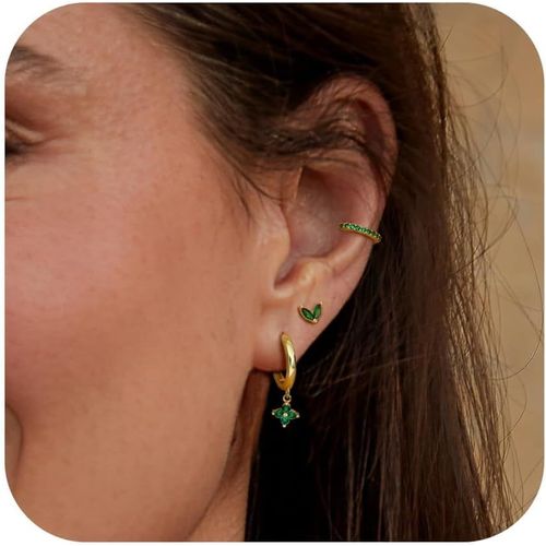 Boucles D'oreilles Femme Plaqu¿¿Es Or 14 Carats,Cr¿¿Oles Petites En Argent Sterling 925 Hypoallerg¿¿Niques, Pour Piercing Oreille,Tragus,Helix,Cr¿¿Oles Argent Femme,Boucles D'oreilles Femme Or