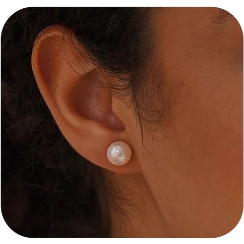 Perles Boucles D'oreilles Femme Argent 925 Or Clous D'oreilles Perles Blanches Boucle D Oreille Hypoallerg¿¿Nique Oreille Bijoux Enfants Fille Cadeau Anniversaire Femme