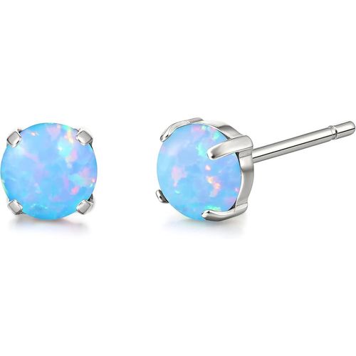Boucles D'oreilles Opales En Titane, Hypoallerg¿¿Nique Boucle Doreille Titane Pour Femmes, 5mm Opales Piercing M¿¿Dical En Titane Pour Oreilles Sensibles