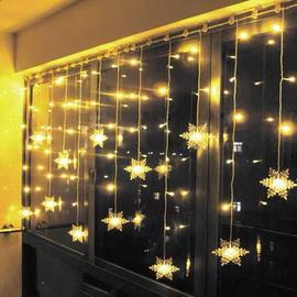 Chez_Thiate Rideau Lumineux Flocon de Neige, 3.5M Guirlandes Lumineuses 96  LED 8 Modes d'Eclairage, Decoration de Fenêtre, Noël, Mariage,  Anniversaire, Maison, Pati - Blanc Chaud
