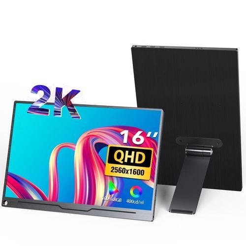 écran gaming - UXbox J1 - 2K 2560*1600 - 16" Moniteur portable - QHD HDMI USB C Display 400Nit 100% sRGB VESA