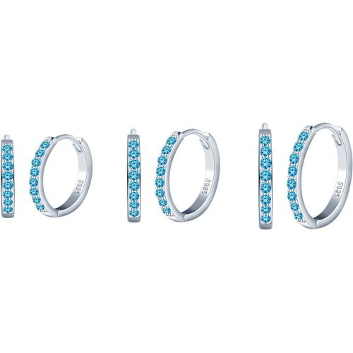 Boucles D'oreilles Femmes Filles Cr¿¿Atives Bagues D'oreilles Cr¿¿Oles Zirconia El¿¿Gantes En Argent 925 Diam¿¿Tre 1,5cm/1,2cm/1cm Set De Trois Paires Bijoux Parures De Mariage