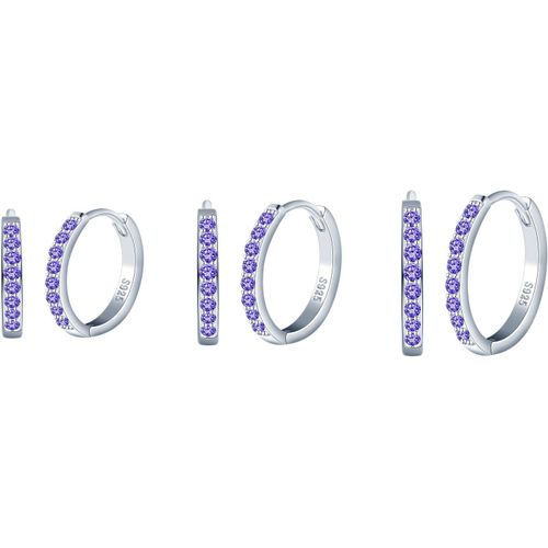 Boucles D'oreilles Femmes Filles Cr¿¿Atives Bagues D'oreilles Cr¿¿Oles Zirconia El¿¿Gantes En Argent 925 Diam¿¿Tre 1,5cm/1,2cm/1cm Set De Trois Paires Bijoux Parures De Mariage