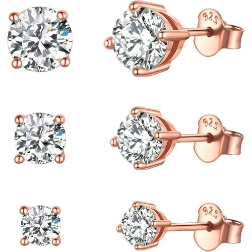 3/4/5 Paires Boucle D¡¯Oreille Argent Femme-Lot De Petite Puce D¡¯Oreilles Plaqu¿¿ Or/Rose Or/Argent 925 Cubique Blanc Cartilage Piercings Diam¿¿Tre 3/4/5mm,Bijoux Fantaisie Pour Femmes Fille
