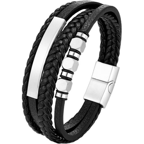 Bracelet En Cuir Tress¿¿ Pour Homme, Multi Tiss¿¿ Cuir Bracelet, Homme Bracelet Cuir V¿¿Ritable, 19/21/23cm Bracelet Cuir Homme Manchette Tress¿¿ ¿¿ La Main Classique, Pour Papa Fils Mari