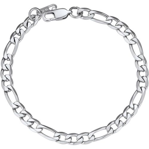 Bracelet Homme Figaro,Gourmette Grosse Maille Figaro 3+1 En Acier Inoxydable/Or/Noir-Largeur 6mm,Longeur 19/21cm,Bijoux Chaine Pour Hommes Femmes