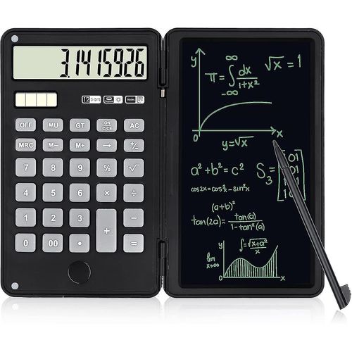 Calculatrice de bureau de base avec bloc-notes d¿écriture, alimenté par batterie