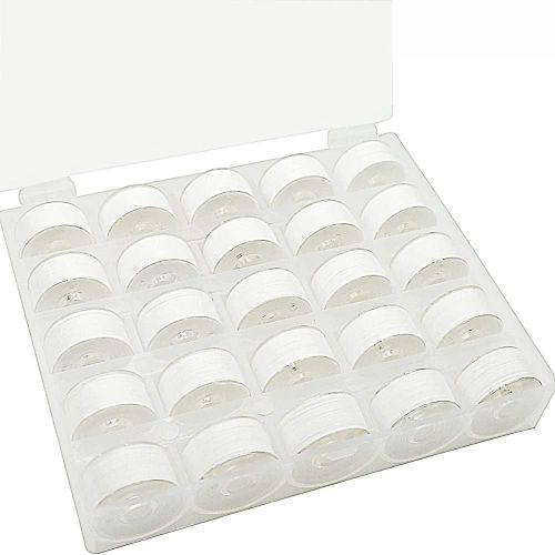 Nouveau 25pcs Blanc 60s / 2 (90wt) Taille A (Sa156) Fil De Bobine Pré-Enroulé