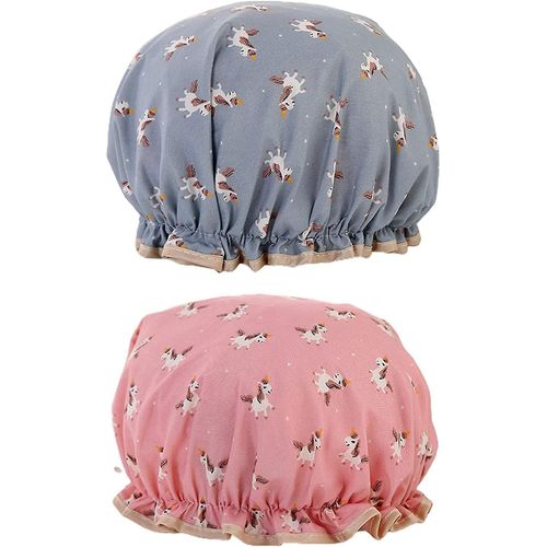 2 Ensembles De Bonnets De Douche Pour Dames Adultes, Douche Double Imperméable À L¿Eau Acsergery 