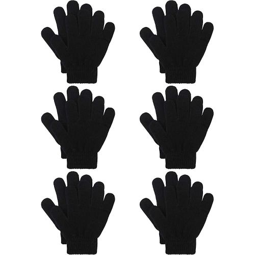 6 Paires Enfants Tricoté Gants Magiques Adolescents Chaud Hiver Stretchy Full Fingers Gants Acsergery Cadeau