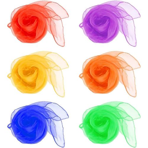 12 Pcs Acsergery Gift Dance Foulards De Jonglerie Pour Enfants, Carré Multicolore