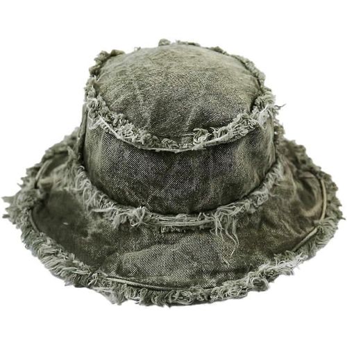 Bucket Hat Denim Fisherman Hat For Women Fringe Wide Brim Summer Uv Protection