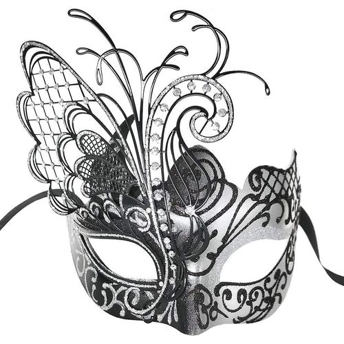 Butterfly Strass Métal Venetian Women Mask Pour Mascarade/Mardi Gras