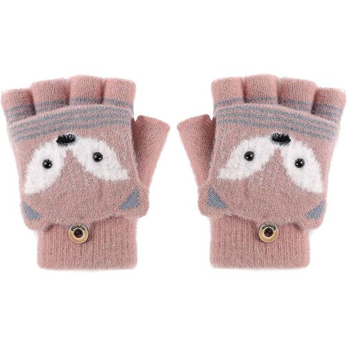 Gants Flip Top Pour Enfants - Gants D'hiver Convertibles En Tricot À Demi-Doigts Pour 6-10 Ans