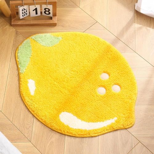Tapis de bain au citron - tapis de fruits antidérapant pour un décor de salle de bain amusant