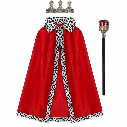 Halloweenhalloween Roi Jeu De Rôle Costume Pour Les Enfants Cape Robe Couronne Sceptre Garçons Prince Royal Déguisement Accessoires Ensemble Mascarade Cosplay Tenue