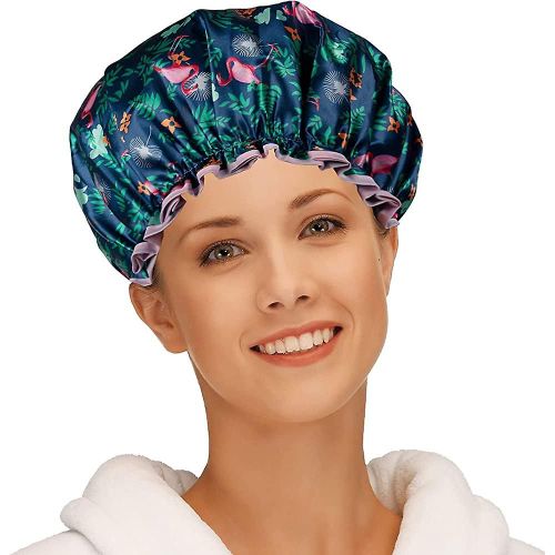 Bonnet De Douche En Satin Pour Les Femmes Cheveux Longs, Acsergery Grand Bonnet De Douche Pour Les Enfants 