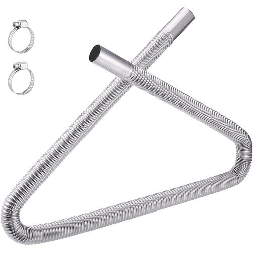 Tuyau D¿Échappement De Chauffage Diesel En Acier Inoxydable (120 Cm) Avec Clips De Tuyau