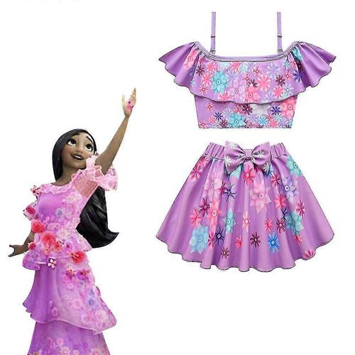 Encanto Isabela Filles Maillot De Bain Robe À Volants Tenue Party Kids Costume Cosplay Maillot De Bain
