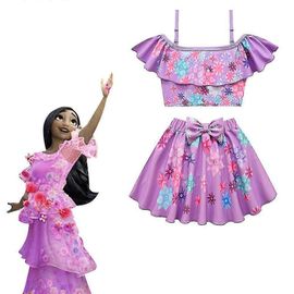 Encanto Isabela Filles Maillot De Bain Robe À Volants Tenue Party Kids Costume Cosplay Maillot De Bain