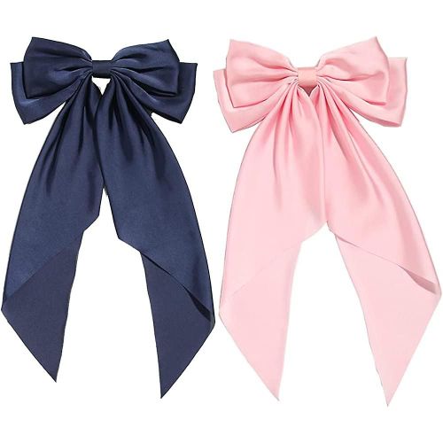 2pcs Acsergery Gift Grands Arcs Pour Femmes Big Bow Clip Girl Scarf Français Barrette