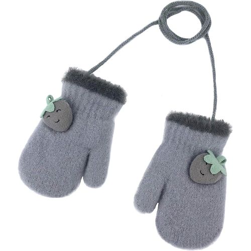 Gants Chauds Tricotés Pour Enfants En Bas Âge - Mitaines De Dessin Animé Mignon Pour 1-4 Ans Avec Ficelle Anti-Perte