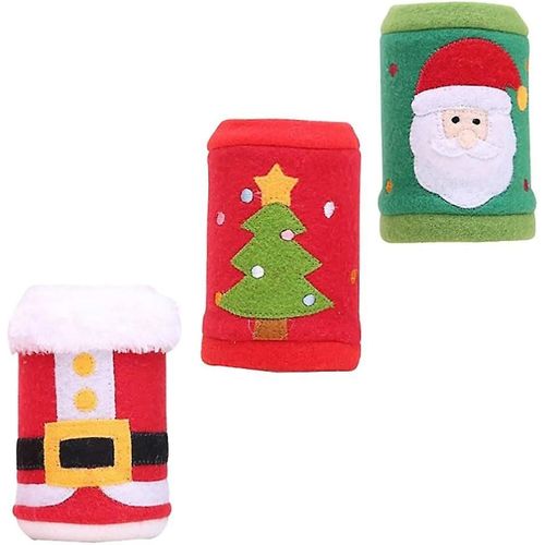 Refroidisseurs de canettes de bière de Noël Manches Can Insulated Cover Holiday Wine Bottle Cover Pull pour les fournitures de décoration de fête de Noël (vert + rouge3pcs)