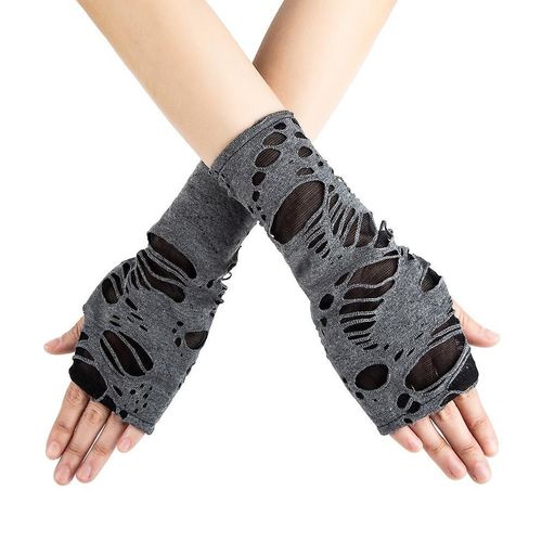 Gants Sans Doigts D¿Halloween Gants En Dentelle Toile D¿Araignée Gants De Dentelle Gants Punk Noirs Pour Halloween Party Fancy Dress Costume Accessoires (1 Paire, Gris)