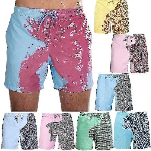 Short À Changement De Couleur Pour Hommes Été Jogging Respirant Fitness Running Loisirs Rapide Sec Décoloration Plage Surf