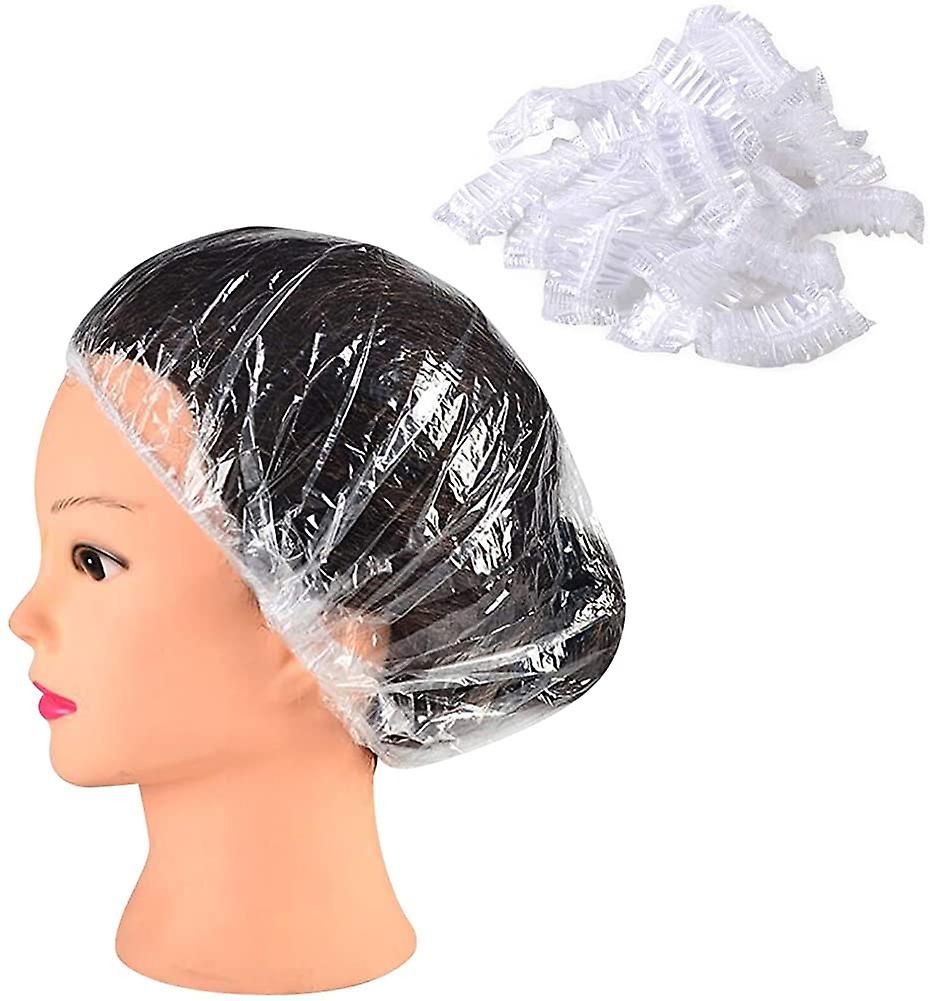 100pcs Bonnets De Douche Jetables, 50cm Extra Large Imperméable Plastique Élastique Bain 