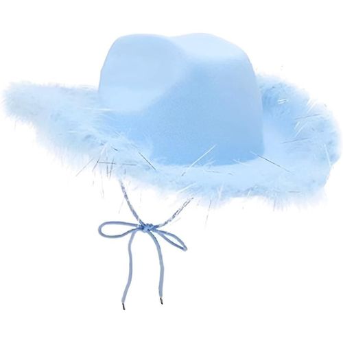 Chapeau De Cow-Boy À Bord De Plumes : Chapeau De Cow-Girl Amusant Et Pailleté Pour Le Cosplay Et Les Fêtes