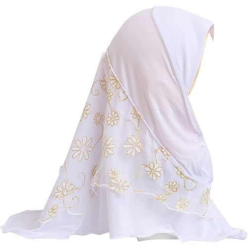 Filles Hijab Foulard Long Foulard Musulman Enfants Une Pièce Floral Arabe Foulard Acsergery Cadeau