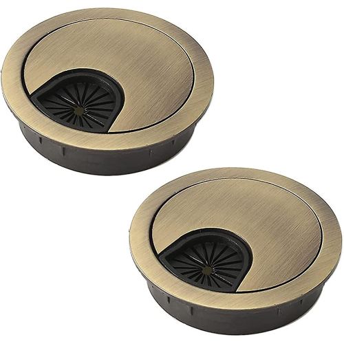 2pcs Acsergery 80mm Bureau Câble Grommets, Ordinateur Bureau Métal Câble Trou, Trou De Câble Rond Cadeau