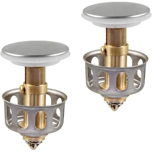 Noyau de rebond universel de type Push, 2 Pcs Acsergery Pop-up Drain Filter Basin Baignoire Wash Gift