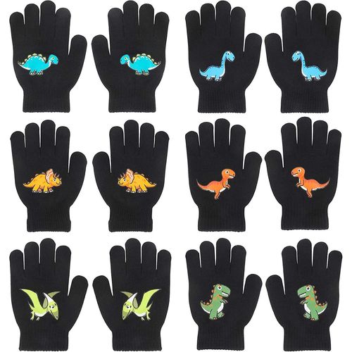6 Paires De Gants Magiques Pour Enfants, Gants Thermiques D'hiver Full Fingers Kids Acsergery Gift