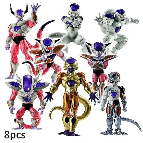 8pcs / Set Dragon Ball Z Frieza Anime Figure Toys Set Poupées De Collection Décoration De Maison Cadeaux Pour Enfants Adultes
