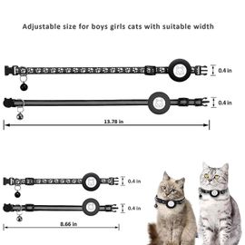 2pack Cat Collar, Pour Air Tag Cat Collars Avec Boucle De Sécurité Et Amovible Pour Petit Collier Pour Animal De Compagnie Bla